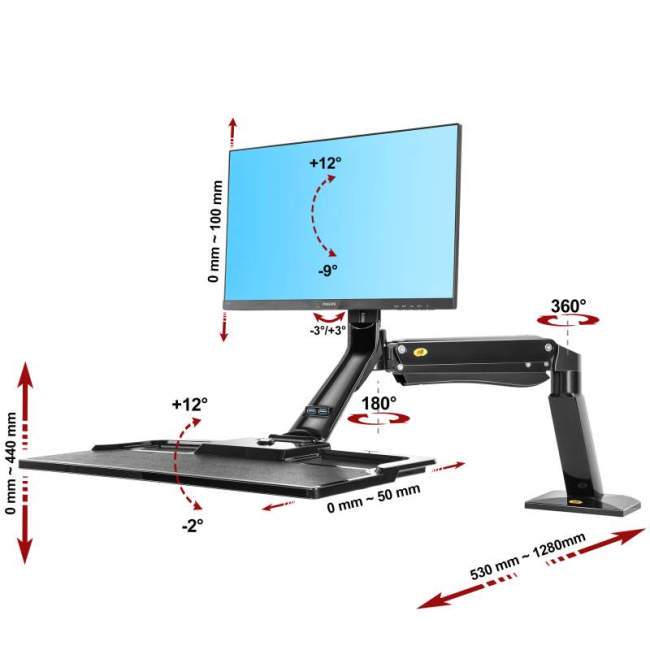 Biurkowa stacja robocza na monitor i klawiaturę FC40