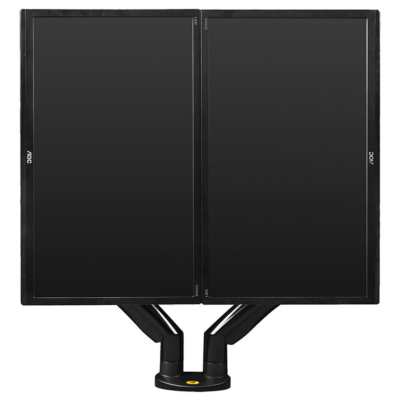 F195AB [old] - [Outlet 0273] Solidny obrotowy uchwyt biurkowy do dwóch monitorów LCD, LED 22"-32"