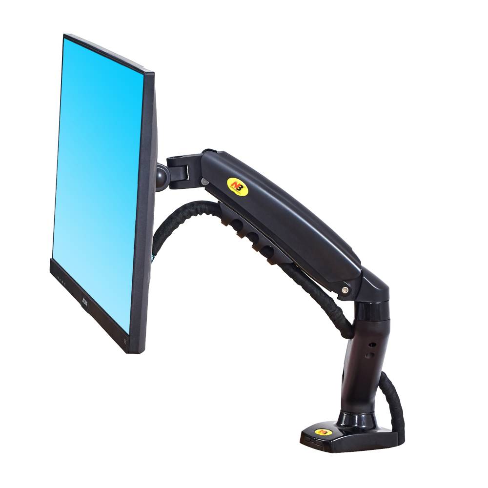 F80B - Solidny, obrotowy, uchwyt biurkowy na sprężynie gazowej do monitorów LCD, LED 17" - 30"