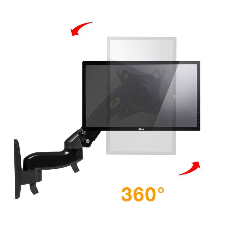 F150B [Outlet 0243]- Solidny, obrotowy, ścienny uchwyt na sprężynie gazowej do monitorów i telewizorów LCD, LED 17" - 27"