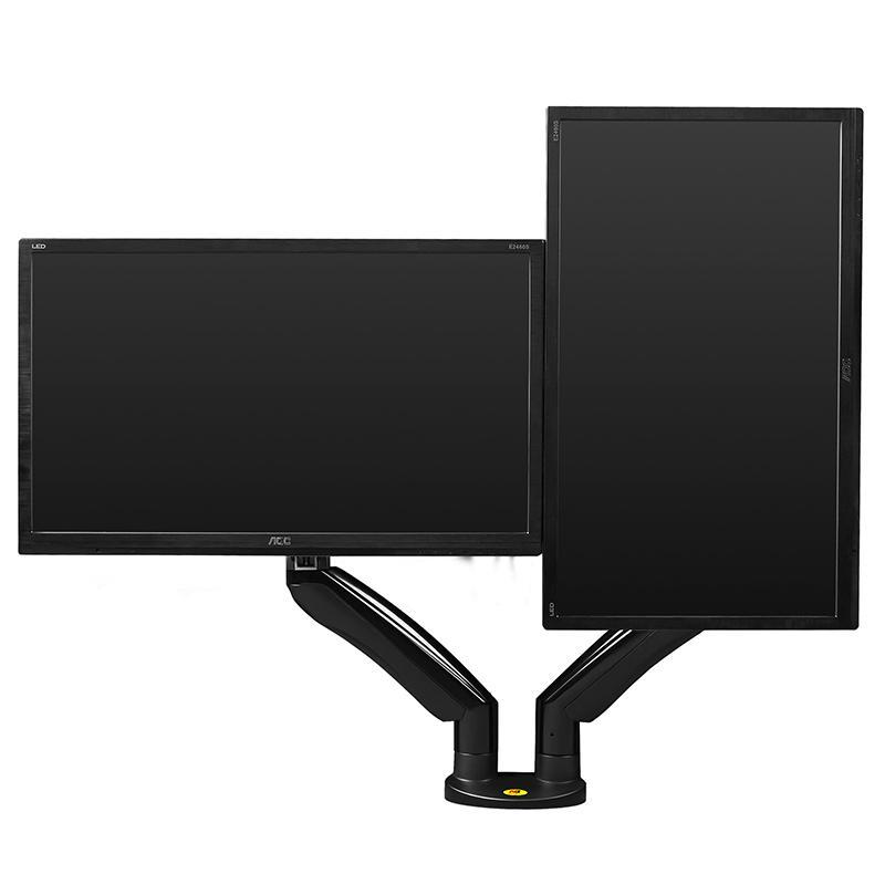 F195AB [old] - [Outlet 0273] Solidny obrotowy uchwyt biurkowy do dwóch monitorów LCD, LED 22"-32"