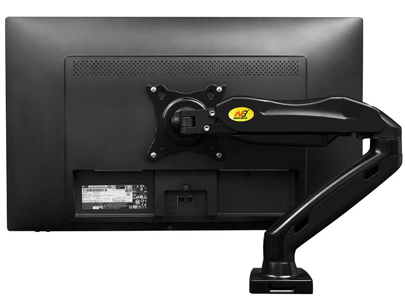 F80B - [Outlet] Solidny, obrotowy, uchwyt biurkowy na sprężynie gazowej do monitorów LCD, LED 17" - 27"