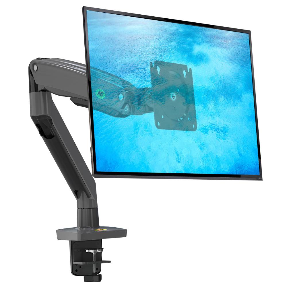 G70 Szary – Solidny obrotowy uchwyt biurkowy na sprężynie do monitorów LCD LED 22″-35″