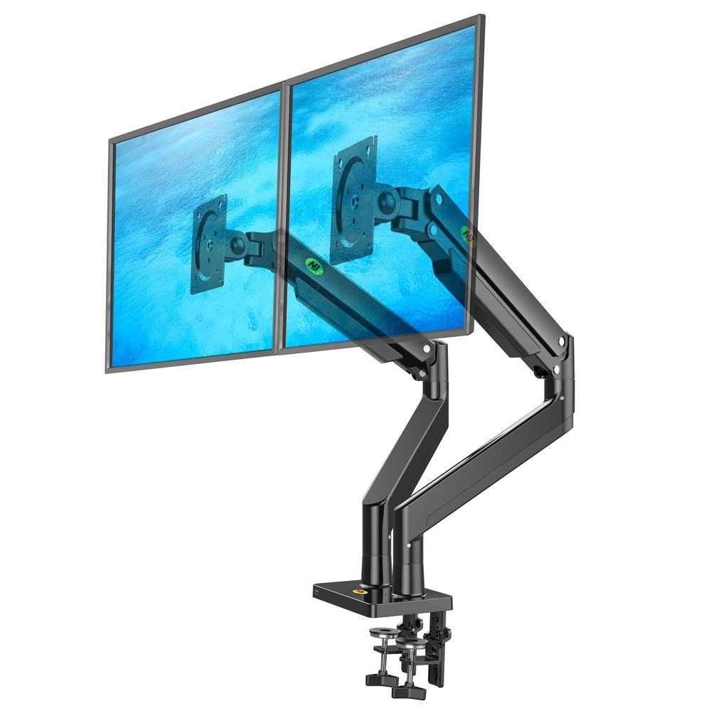 G32 – Solidny ergonomiczny uchwyt biurkowy do dwóch monitorów LCD LED 22″-32″