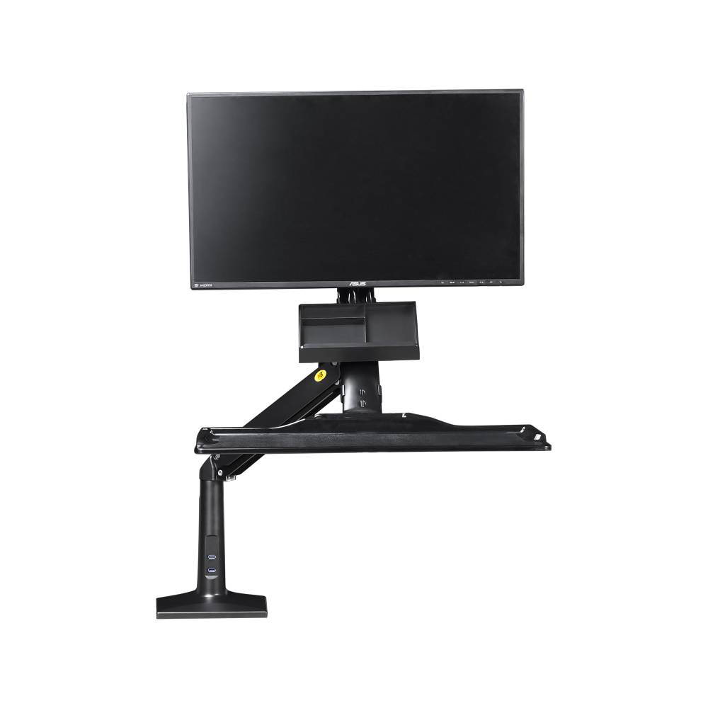NB35 - [Outlet 0242] Obrotowy uchwyt biurkowy Stojąco-Siedząca Stacja Robocza na sprężynie do monitorów LCD, LED 19"-27"