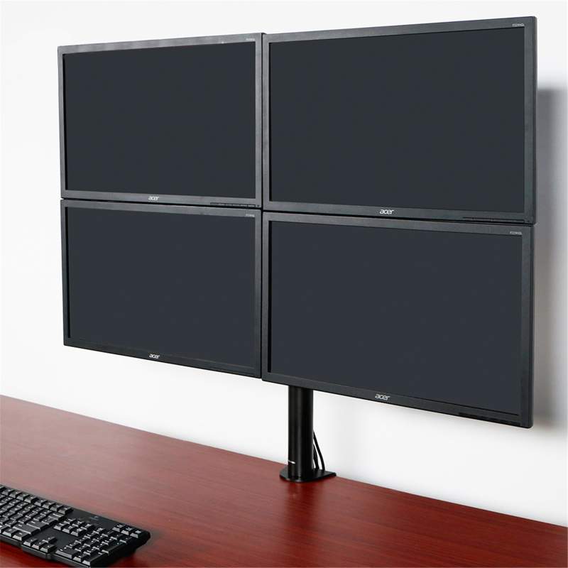 NF44 - Solidny biurkowy uchwyt do czterech monitorów 4x LCD, LED 10"-30" Regulacja 3D