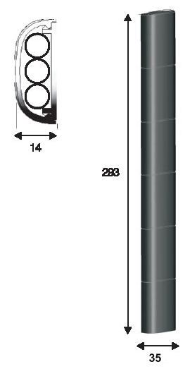 LUNAR TUNEL-S - [Outlet 0226] listwa maskownica kablowa 28cm