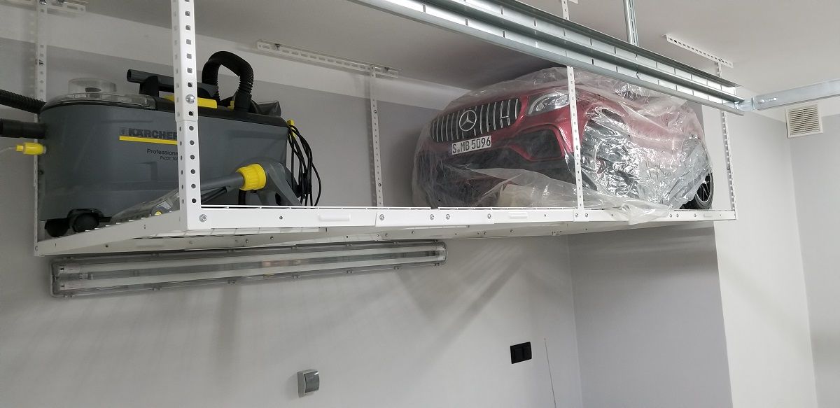 SG38W - Półka garażowa sufitowa metalowa Solidna udźwig 250 kg!